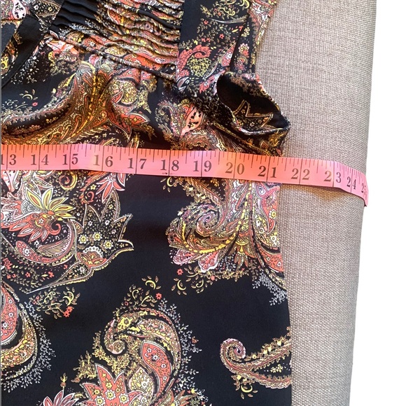 Daniel Rainn Cap Sleeve Popover Top  with V Neck & Pleating sz PL - Picture 7 of 9